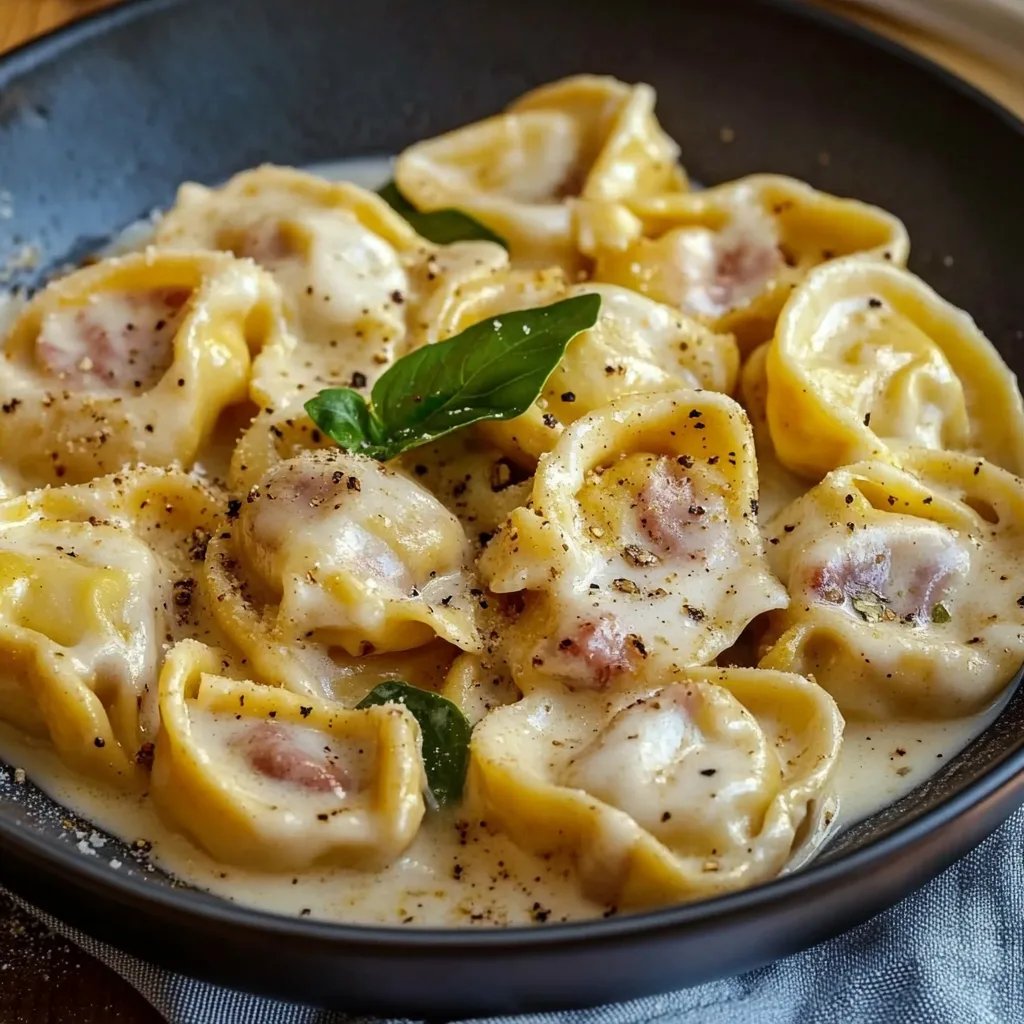 Tortellini alla Panna in selbst gemachter Schinken Sahne Soße