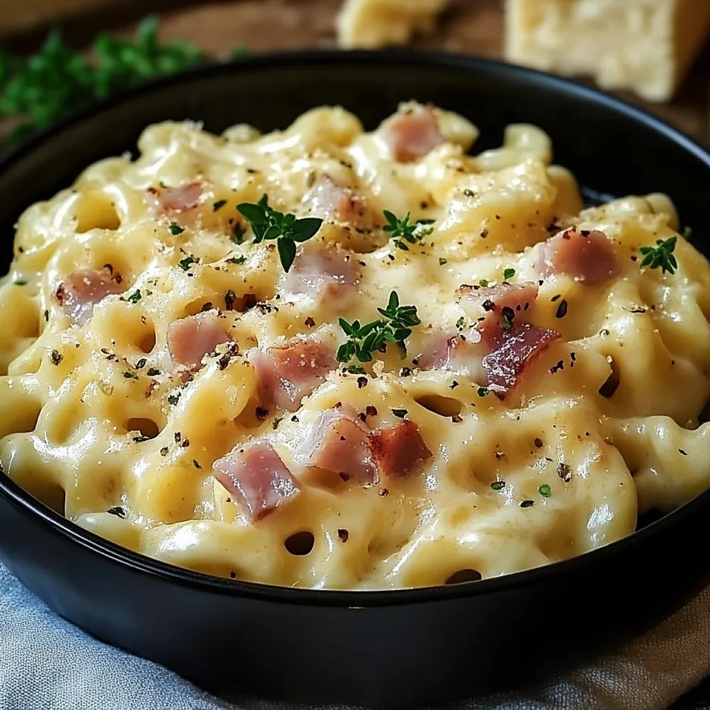 Käse, Schinken und Sahne-Spätzle