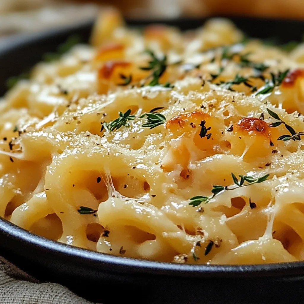 Knoblauch Käse Pasta aus einem Topf