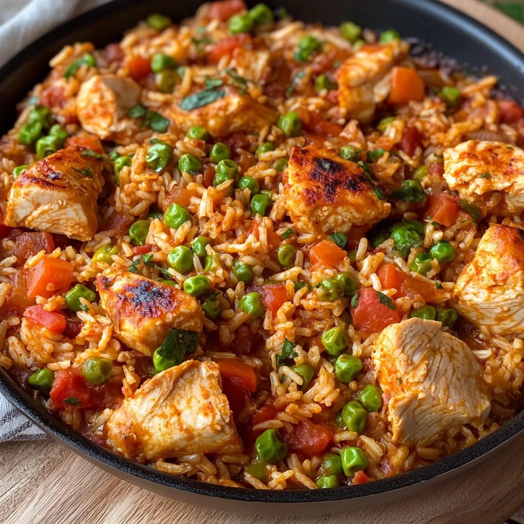 Reisgericht mit Hähnchen aus einem Topf