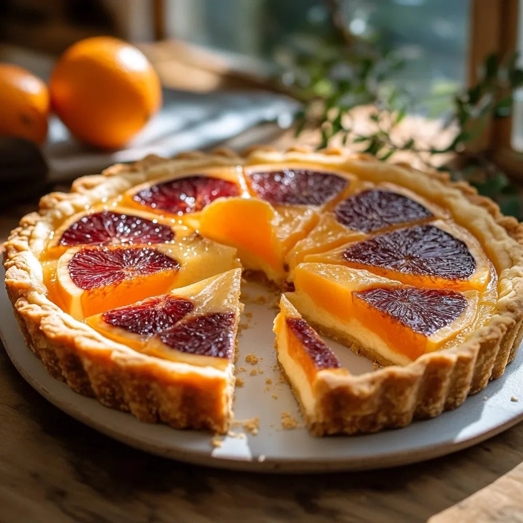 Blood Orange Tart mit Mandelkruste