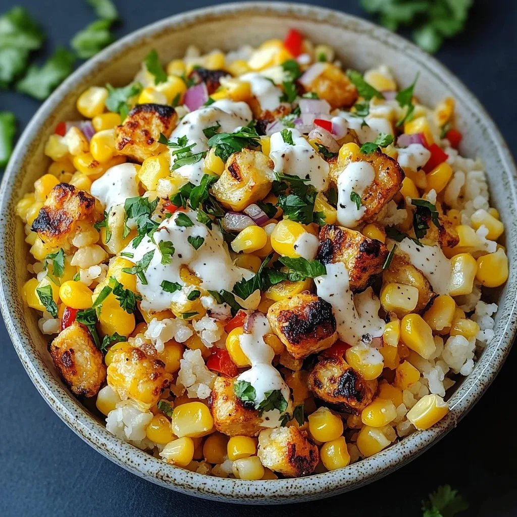 Street Corn Hähnchen Reis Bowl