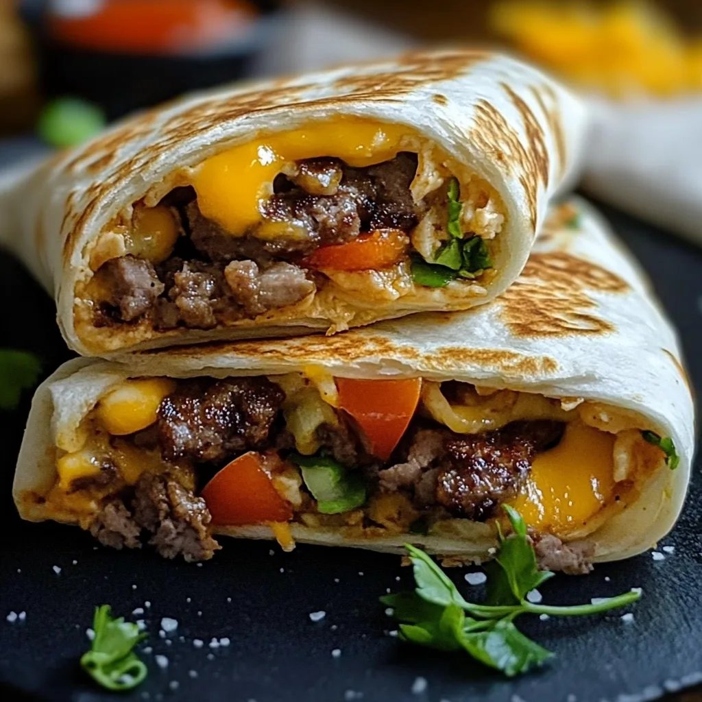 Gegrillte Cheeseburger-Wraps – Der ultimative Burger-Snack to-go!